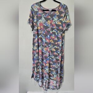 LuLaRoe Carly Swing Dress - Geometric Floral Print